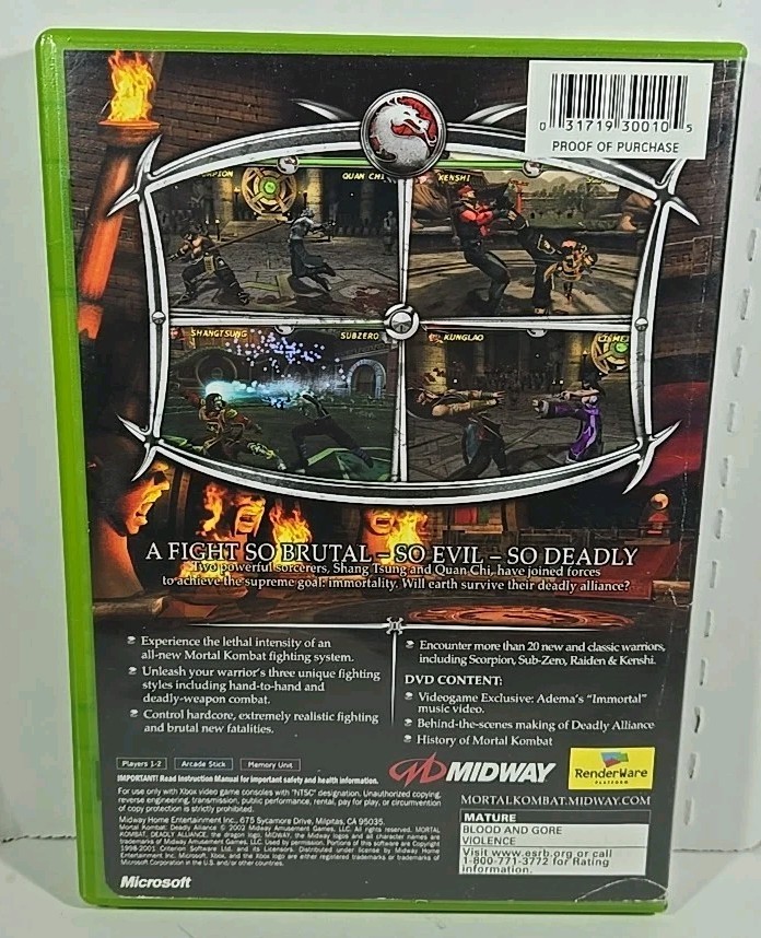 MORTAL KOMBAT DEADLY ALLIANCE SONY PLAYSTATION 2 PS2 EDITION PAL COMPLET MORTAL KOMBAT DEADLY ALLIANCE SONY PLAYSTATION 2 PS2 EDITION PAL COMPLET