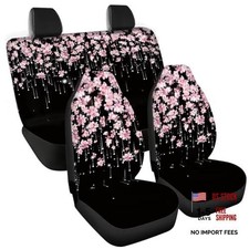 Cute Car Seat Covers Full Set 4pcs Front Back Seat Cover Cherry Blossom Cute Car Seat Covers Full Set 4pcs Front Back Seat Cover Cherry Blossom