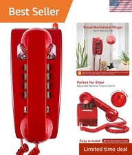 Retro Wall Phones for Landline with Mechanical Ringer Corded Telephone Wall M...