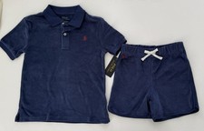 NWT, Boys Polo Ralph Lauren SET of 2. Terry Shirt + Shorts. Size 5. Eu 110