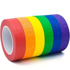 Colored Masking Tape 6 Rolls Painters Tape for Arts Crafts Labeling DIY