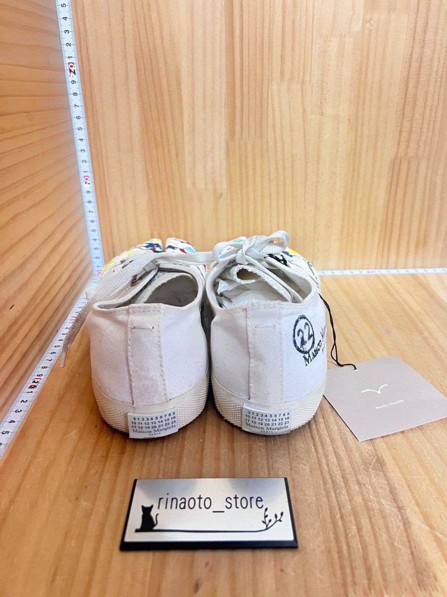 Maison Margiela Tabi Splash Paint Sneakers White size EU 37 From