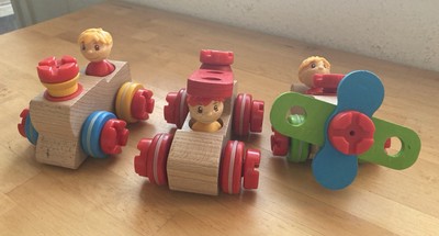 Eichhorn Constructor Bausatz 3 x Fahrzeuge Holz ab 2 J.
