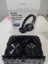 Sony Noise Canceling Wired Headband Headphone Black MDR-ZX110NC Missing Flight