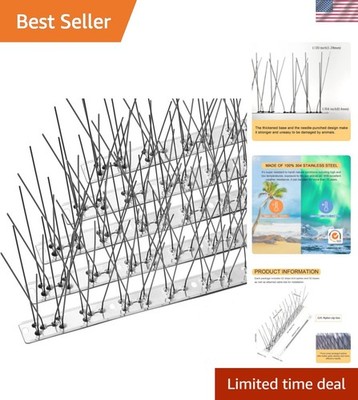 Bird Spikes with Stainless Steel Base, Covers 73.7 Feet22.5m Durable Bird Spi...