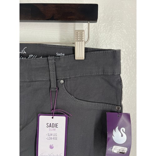 NWT Gloria Vanderbilt Sadie Slim Leg Low Rise Jeans Grey Fog Size 12 Average - Picture 7 of 15