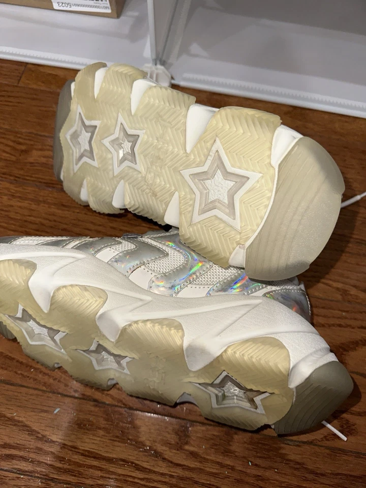 Zapatillas bajas ASH Extreme plateadas metálicas blancas gruesas talla EU 35 US 5 Foto 2 de 4