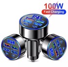 100W 4 Port USB Car Charger Fast Charging Adapter QC3.0 USB C