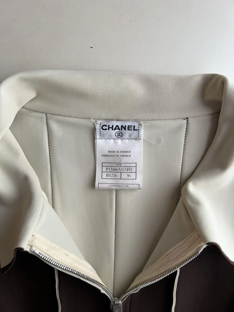 CAMICIA CHANEL LINE ZIP SS1999 taglia 36