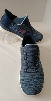 Sketchers Slip-ins Women's 8 Gray Excellent Used Condition Comfy Sneakers