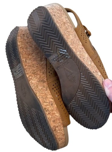 Volatile Cork Wedge Womens Size 7 Perforated Peep Toe  Brown Sandals - Bild 3 von 5