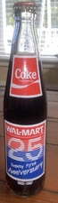 COCA-COLA Wal-Mart 10oz 25th Anniversary Commemorative Bottle ACL Soda Bottle 🥤