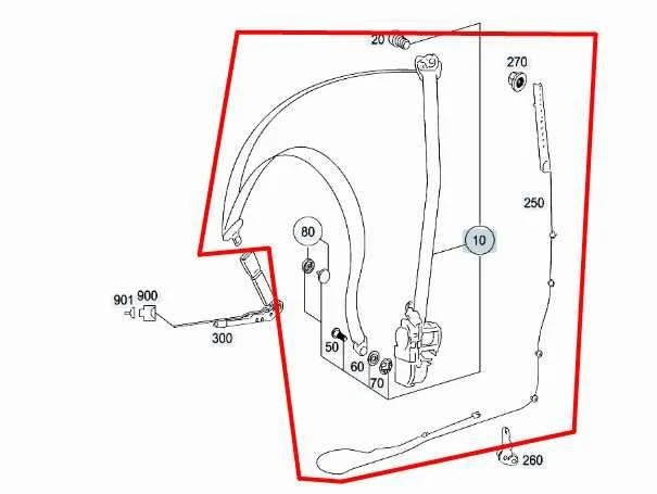 2010 梅赛德斯-奔驰 S550 前 LH 侧座皮带收回器 221-860-89-85-9C94 原始设备制造商 — 第 2/4 张图片