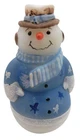 Fenton Handpainted Sky Snowman Figurine Signed Opal Satin White FLAW