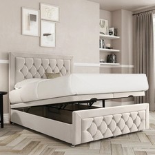 Chesterfield Ottoman Divan Bed Plush Velvet Upholstered Headboard 4FT6 5FT 6FT