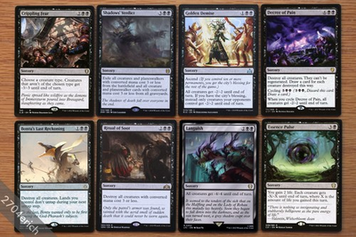 #ad Set 8 Commander Black Board Wipes *NM* English Magic Black Deck Staples MTG $6.99