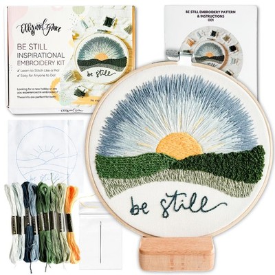 Elly & Grace Christian Embroidery Kit with Embroidery Hoop, Easy Embroidery K...