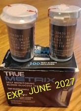 True Metrix Blood Glucose Test Strips 100Ct, Exp 6/27