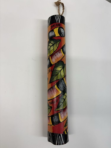 Vintage Maleku Indigenous Bamboo Rainstick Rattle Musical Instrument Hand Made