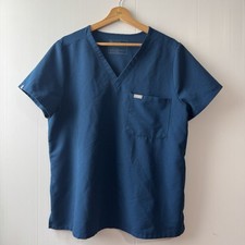 FIGS Catarina Scrub Top Women's XL Blue Shirt Breast Pocket V Neck FW1000N