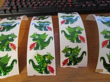 Dragon craftbook stickers green set of 20 red flame hambly studios