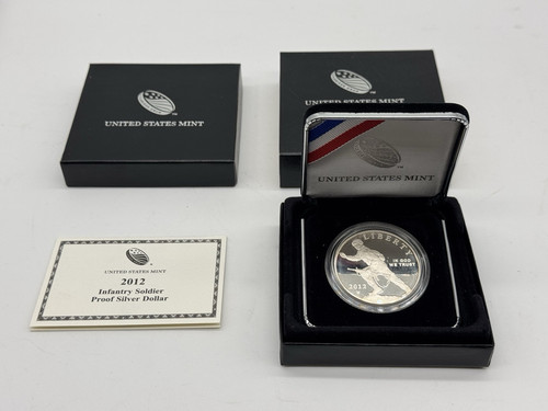 2012 W Infantry Soldier Commemorative Proof Silver Dollar BOX/COA