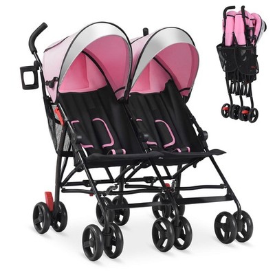 Foldable Twin Baby Double Stroller Kids Ultralight Umbrella Stroller Pushchair