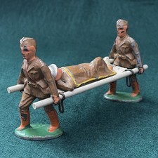 Vintage Barclay Manoil Lead Toy Medics Carrying Stretcher w/ Wounded Soldier