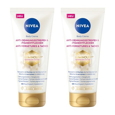 NIVEA Anti-Dehnungsstreifen + Pigmentflecken LUMINOUS630  Body Lotion 2 x 200ml