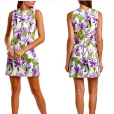 NWT Alice+Olivia Lined Floral Palm Cream Mini Dress Sz 8 $440