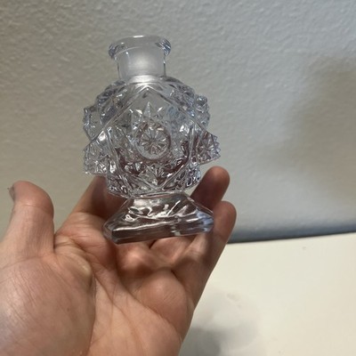Fluer De Lis Cut Crystal Perfume Bottle No Topper