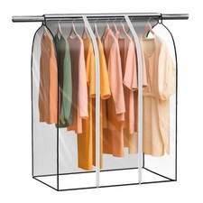 43 inch Clear Hanging Garment Bag, Bottom Enclosed, 2 Zippers, Suits, Coats, XL