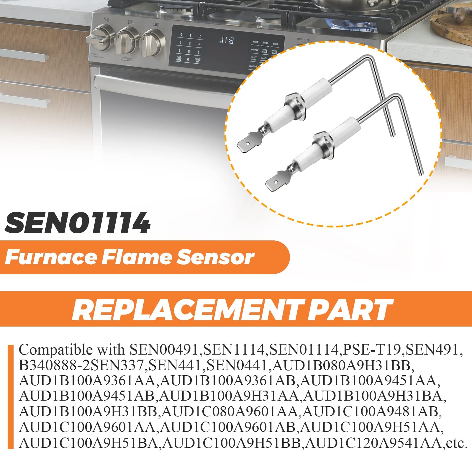 2 Pack SEN01114 SEN0491 Furnace Flame Sensor by Beaquicy - Replacement for Tr...