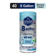 8-Gallon Drawstring Trash Bags with Simply Clean Scent and Microban Technology,