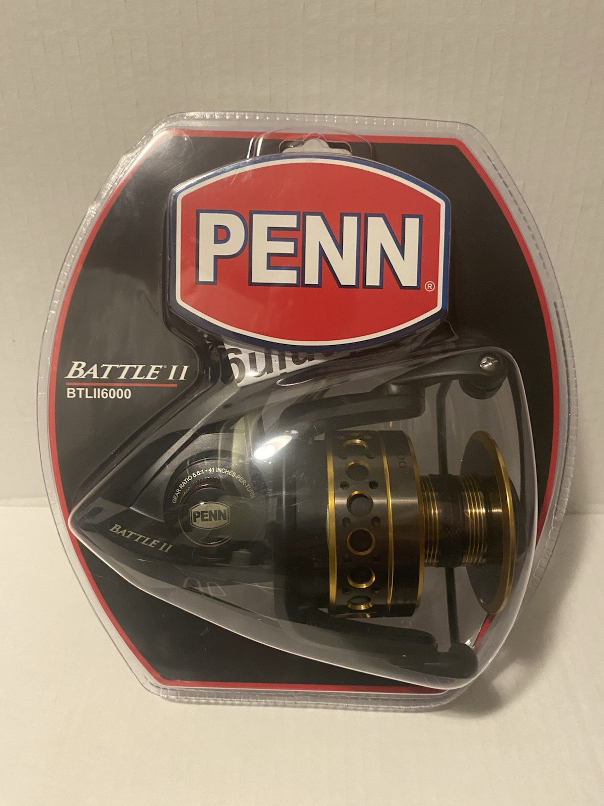 PENN Battle II Spinning Inshore/Nearshore Fishing Reel 6000 Black Gold NEW SEAL