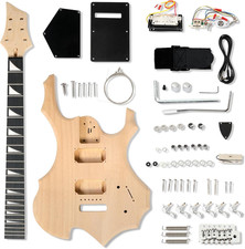 DIY Guitar Kit with Mahogany Body, Ebony Fingerboard and Maple Neck, 6 String DI