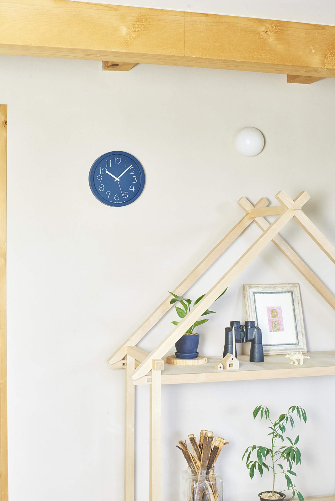 Chalk Analog Wall Clock, Navy Blue, NY18-08, NV, Diameter 24.8cm x Depth 4.4cm