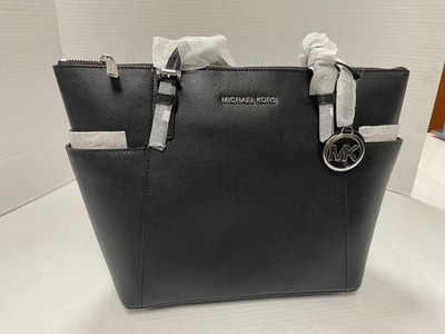 Michael Kors Silver Tone Logo Charm Tote Bag
