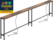 102 Inch Sofa Table with 2 Power Outlets and USB-C Ports, 5.9 Inch Narrow Consol