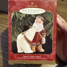 Hallmark Keepsake Christmas Ornament Santa's Polar Friend 1997 Santa & Bear (6A)