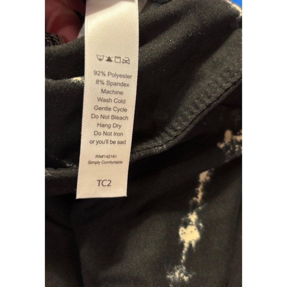 LuLaRoe Womens Leggings Black Off White Bursts Tie Dye Plus 18+ TC2 NWT thumbnail 3