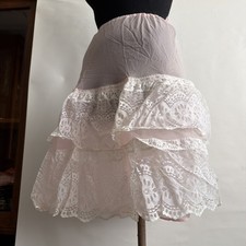 Original 1950er PETTICOAT Rock Rockabilly Unterrock Rose Rosa Weiß TOP Vintage