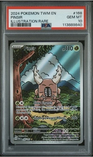 Pokemon Pinsir 168/167 sv06: Twilight Masquerade Holo Illustration Rare PSA 10