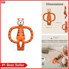 Silicone Baby Teether 4 Inch Ergonomic Grip BPA Free Self Soothing Tiger