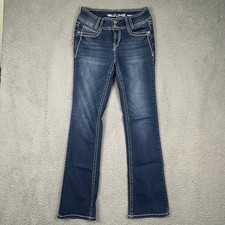 Wallflower Womens The Luscious Curvy Bootcut Jeans 1 Regular Blue Denim Classic