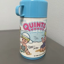 Vintage 1989 Quints Thermos Aladdin Tyco Quints Dolls Blue Lid