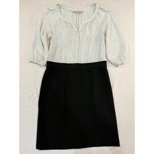 Loft Black & White Corpcore Pencil Dress Size 10