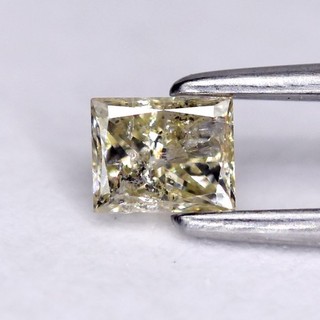 💎 0.30ct 3.8mm Square Princess Natural Untreated Fancy Champagne Diamond I1