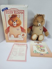 Worlds of Wonder Teddy Ruxpin 1985 Bear with Box, Book  Tape - non-working