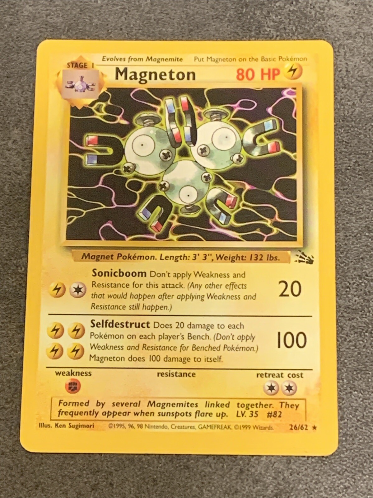MAGNETON Pokémon TCG Fossil Regular Rare Moderately Played 26/62